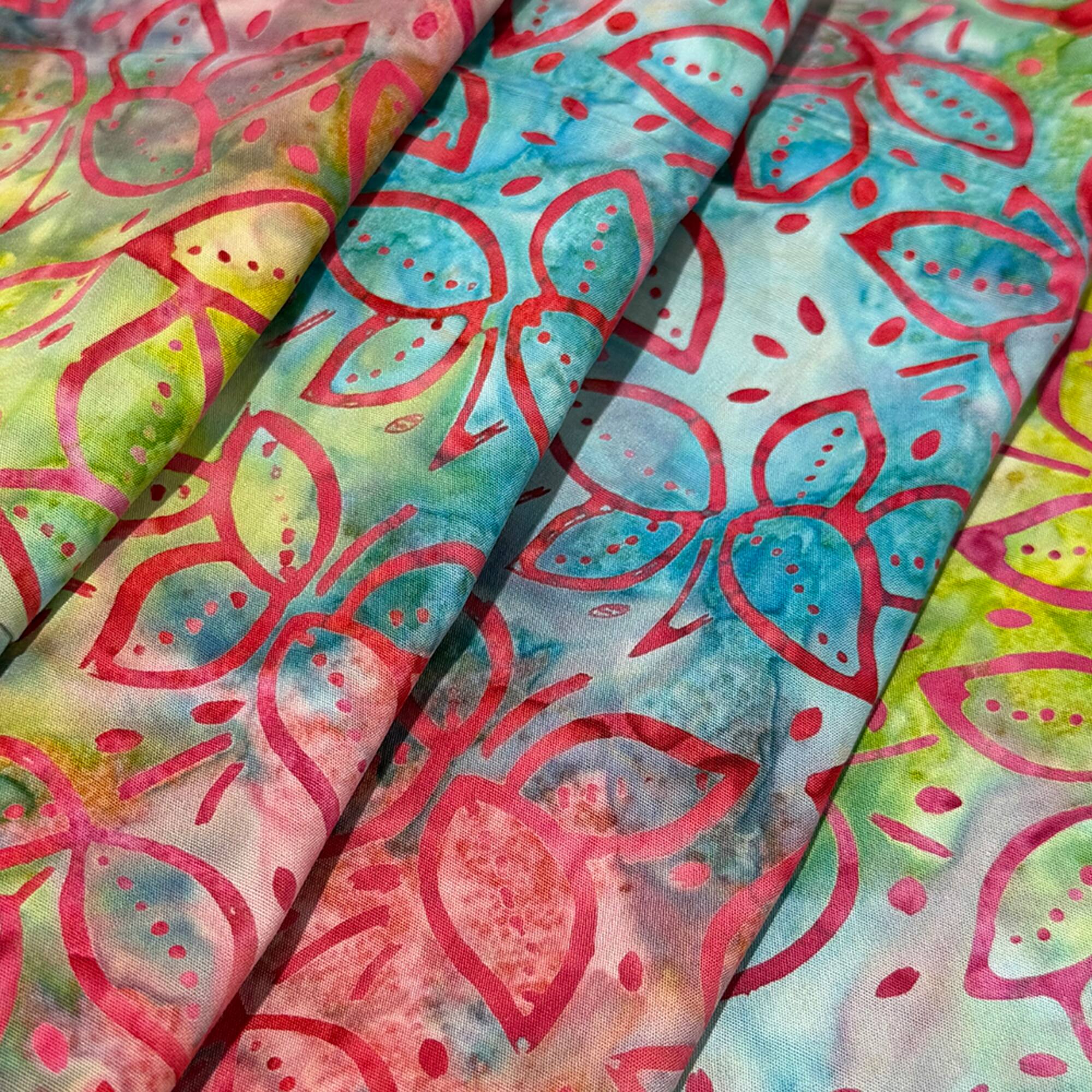 Feldman Premium Indonesian Batik Pastel Leaves Fabric